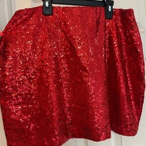 Tipsy Elves Sparkling Red Mini Skirt